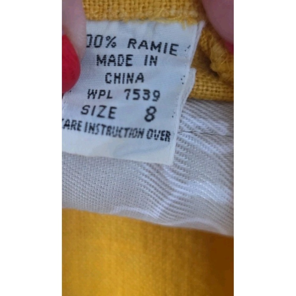 Vintage 80's Iconic Diane von Furstenberg Mustard 100% Ramie Blazer/Skirt Set. - Picture 13 of 16